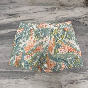 Old Navy Green and Orange Shorts Vibrant Tropical Print size 14